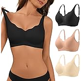 Wireless Seamless Bras for Women with Support - No Underwire Push Up Bra for Womens - No Wire Padded Comfort Bralette