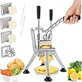Anatole Commercial French Fry Cutter with 1/4'' 3/8'' 1/2'' 8-Wedges Stainless Steel Blades Vertical Potato Slicer Manual Veg