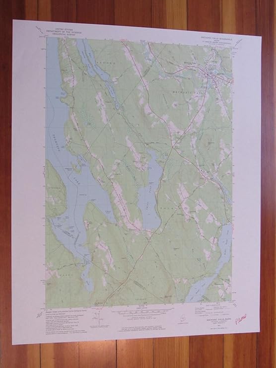 Mechanic Falls Maine 1981 Original Vintage USGS Topo Map