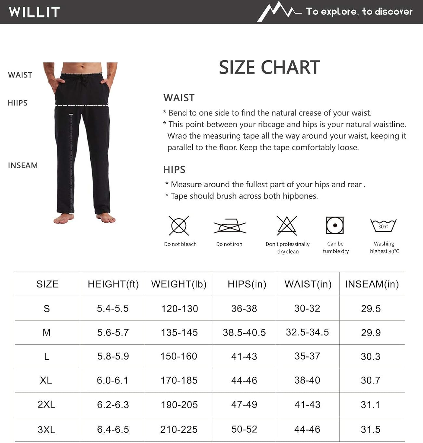 Willit Men's Cotton Yoga Sweatpants Open Bottom Joggers Straight Leg Running Casual Loose Fit Athletic Pants with Pockets : Clothing