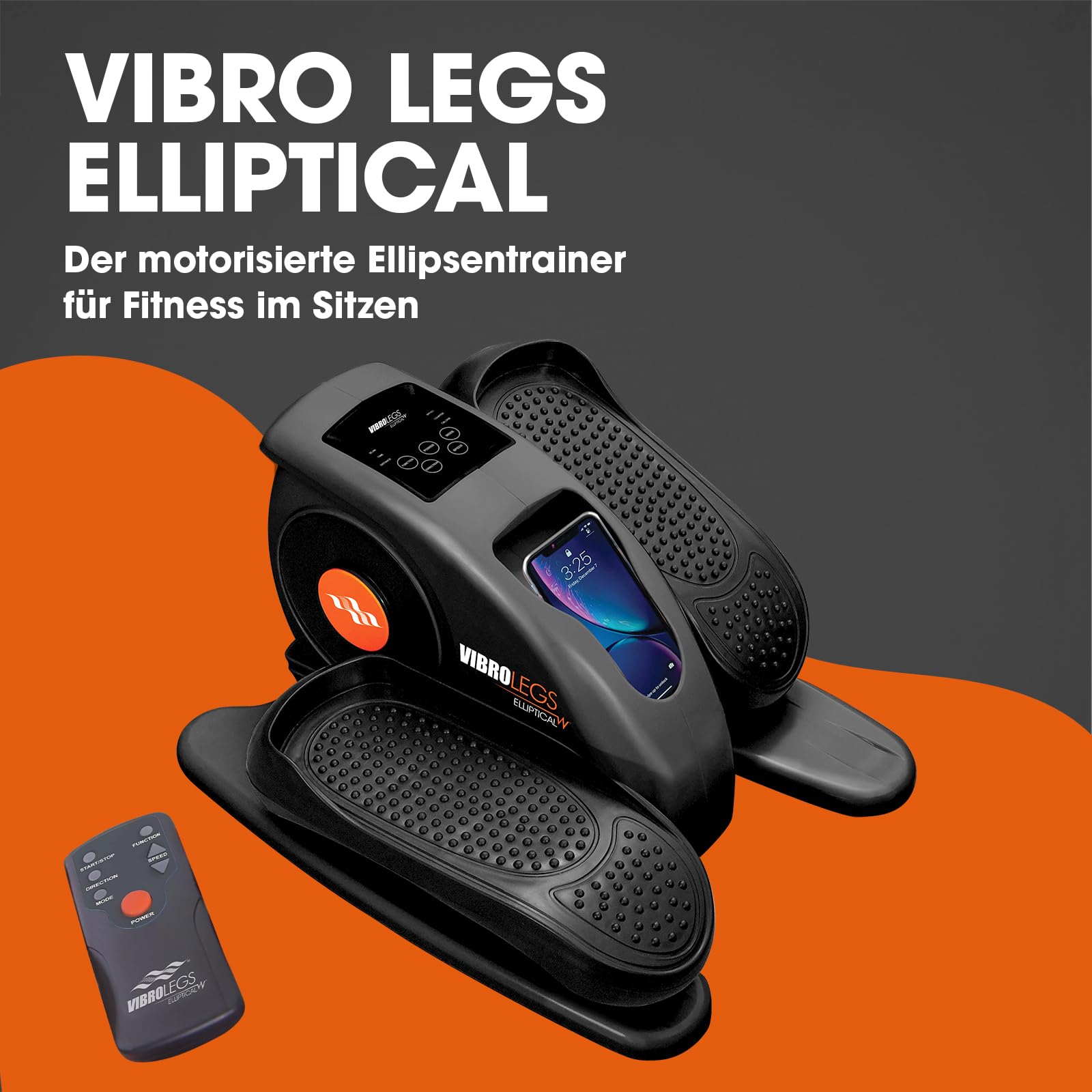 Vibro Legs Elliptical - motorisierter Heimtrainer & Beintrainer für Zuhause - Pedaltrainer für Bewegung im Sitzen - fördert Durchblutung & Fitness - leises Trainingsgerät - Ellipsentrainer elektrisch 2