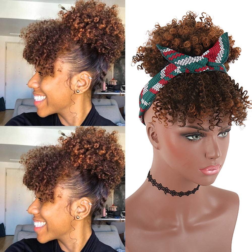 Amazon Com Krsi Afro Puff Clip Ponytail Drawstring With Bangs