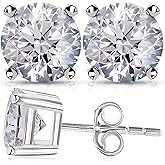 IGI Certified 0.2 to 4 Carat Lab Grown Diamond Stud Earrings for Women Solid 14K Gold/Platinum/Sterling Silver (E-F Color, VS Clarity) Anniversary Jewelry Gifts