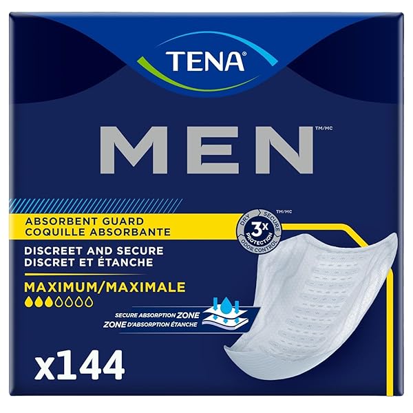 TENA INCONTINENCE GUARDS FOR MEN, MODERATE ABSORBENCY, 48 COUNT