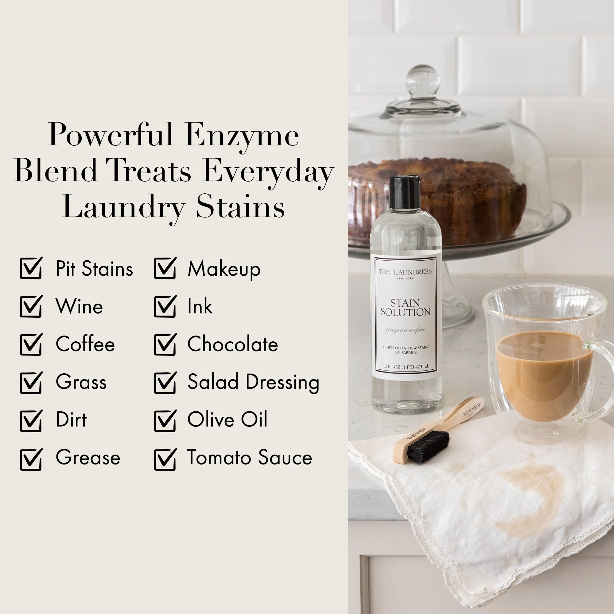 The Laundress The Laundress Stain Solution, Laundry Stain Treatment, Stain Remover for Makeup, Red Wine, Coffee, Grass, & More, 16 Fl Oz