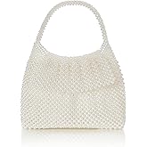 BABEYOND Women Pearl Clutch Purse - Bucket Beaded Bridal Evening Bag Formal Reticulated Bag with Inner Bag for Party Wedding