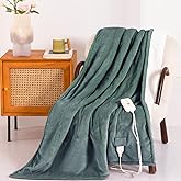 Templewet Heated Blanket Electric Throw 50" x 60" -Heated Throw Blanket with 4 Heating Levels & 3 Hours Auto Off,Machine Washable,ETL & FCC Certification(Lake Green)