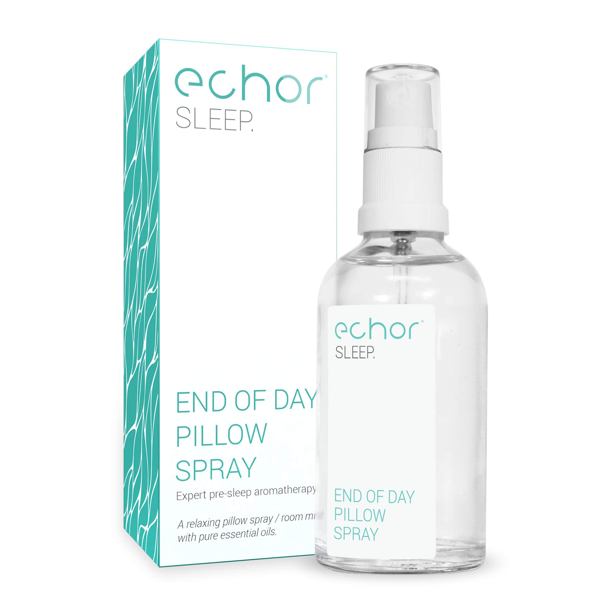 Echor Sleep Pillow Spray. Long Lasting Room Mist/Pillow Mist, Natural Sleep Aid 100% Pure Essential Oil Blend with Lavender & Ylang Ylang 50ml Glass Bottle