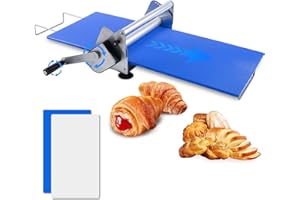 ATDSETR Folding Dough Rolling Machine，Manual Dough Sheeter ，Compact Dough Sheeter Machine For Bakery Pizza，Dough Machine With Adjustable Thickness, Stainless Steel（2 Rolling Boards）