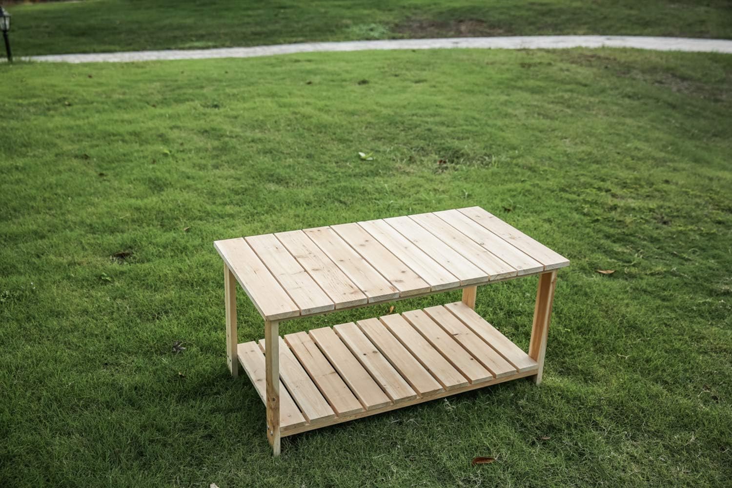 LOKATSE HOME Adirondack Wooden Tea Table, Natural : Garden & Outdoor