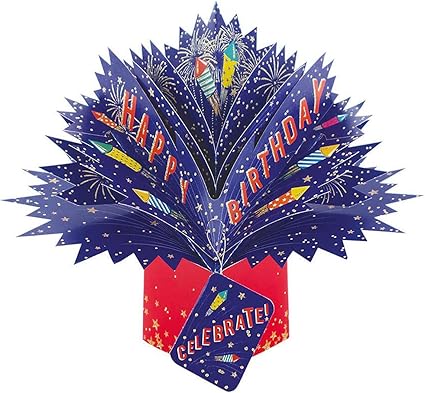 Second Nature Carte D Anniversaire Pop Up Avec Feux D Artifice Pop185 Amazon Fr Fournitures De Bureau