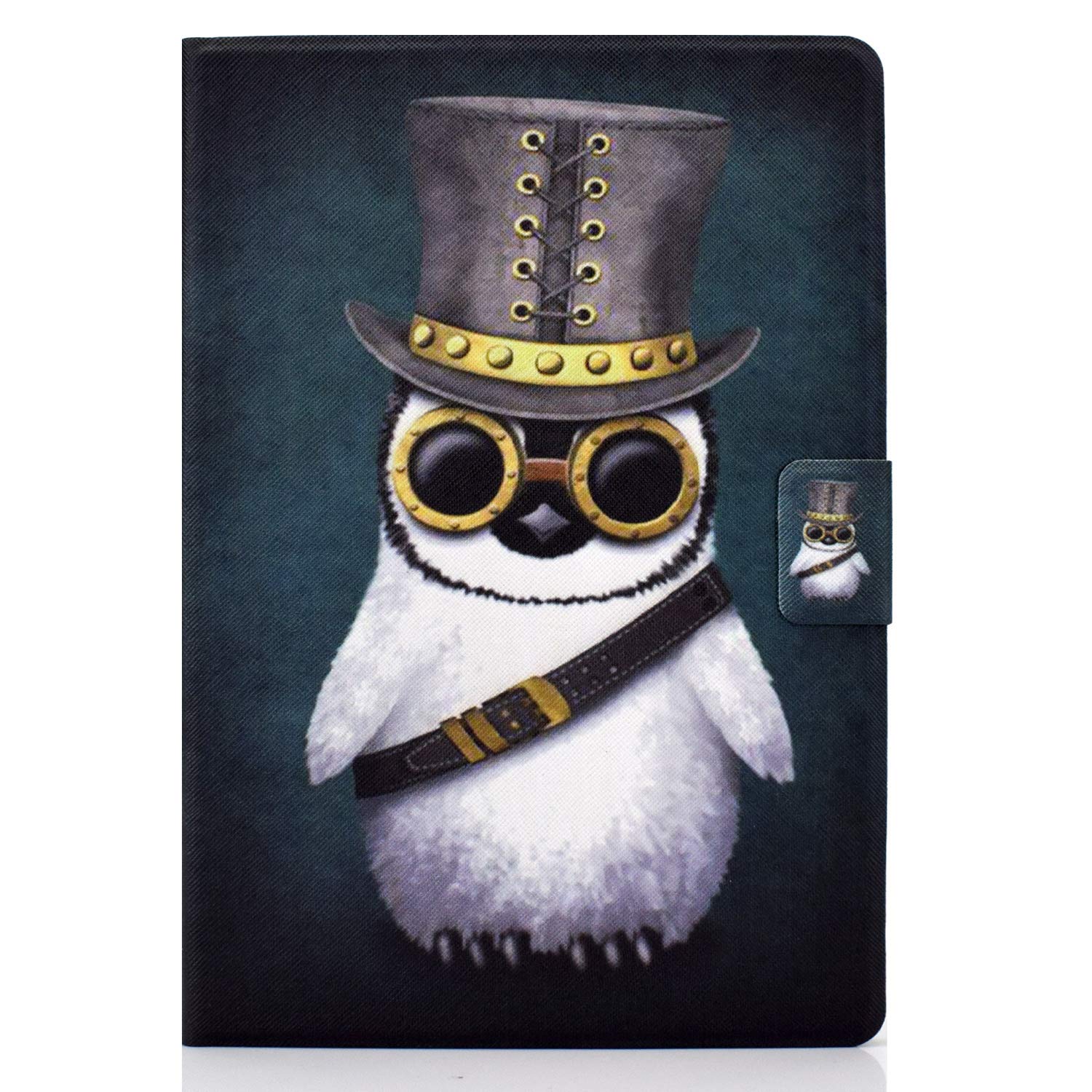 Bspring Case Compatible with iPad 10.2 Inch (8th Generation 2020/7th Generation 2019), PU Stand Cover Shockproof Protective Case Cover with Auto Wake/Sleep for iPad 10.2",Penguin