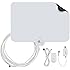 1byone 50 Miles Amplified HDTV Antenna with USB Power Supply and 20 Feet Coaxial Cable - White/Black