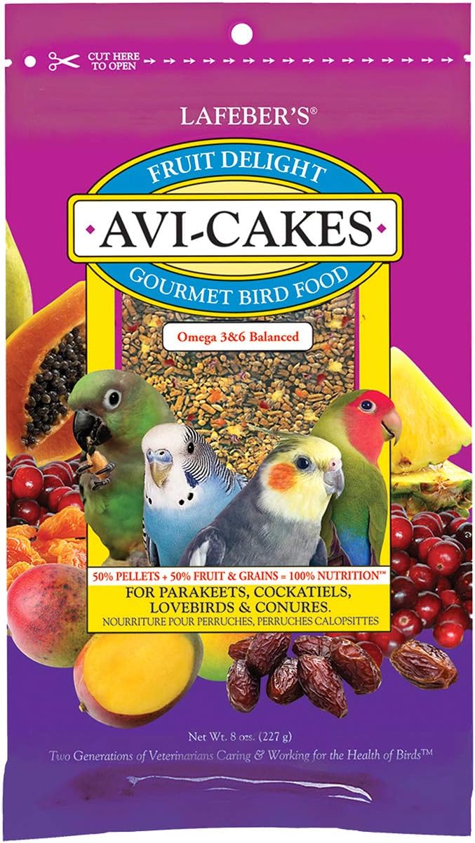 LAFEBER'S Fruit Delight Avi-Cakes Pet Bird Food, Made with Non-GMO and Human-Grade Ingredients