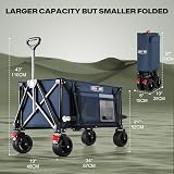 Overmont Festival Trolley on Wheels Heavy Duty Folding Wagon 330lbs Blue view 7