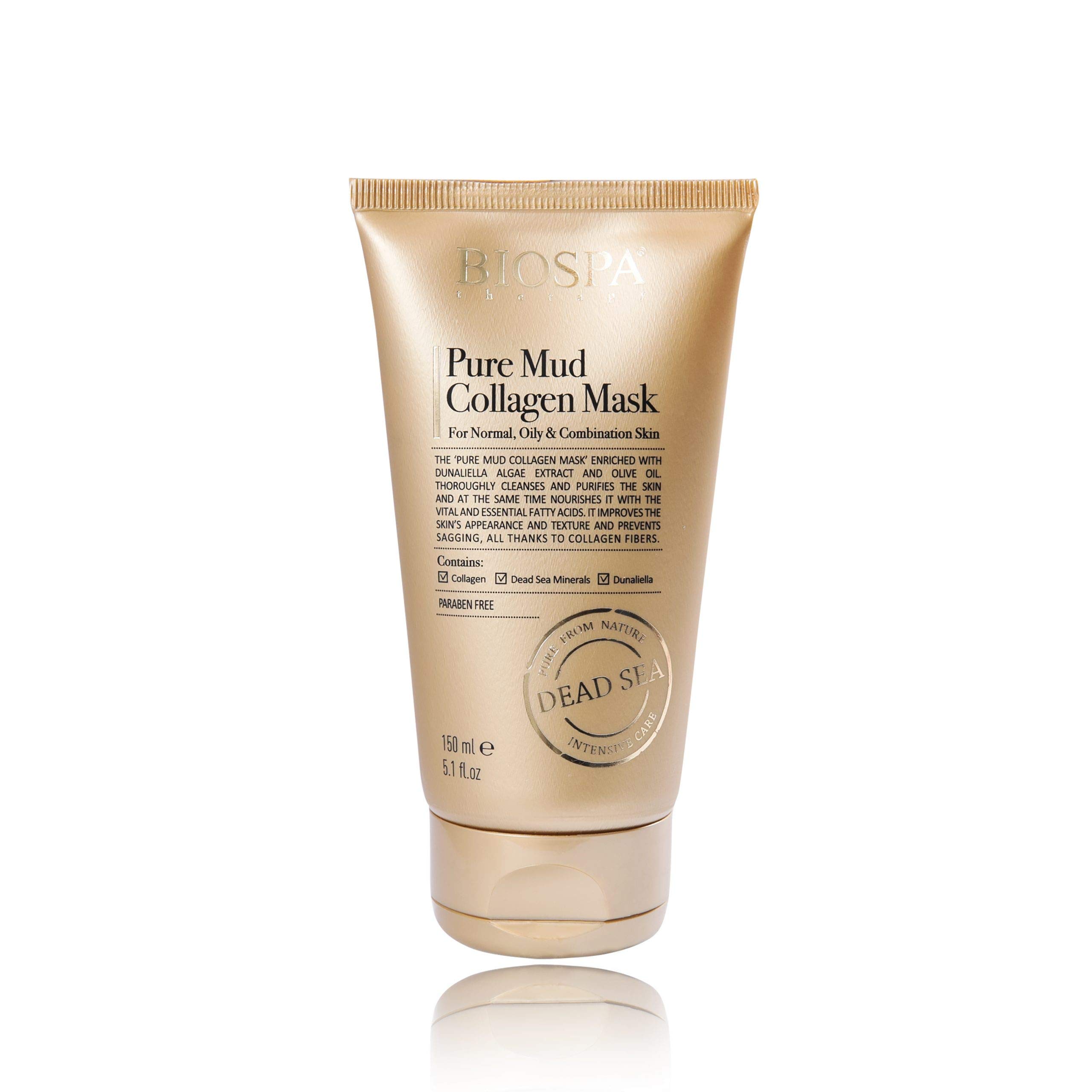 Pure Mud Collagen facial Mask, Intensive Care Therapy, enriched with Dunaliella Algae extract and Olive Oil, (normal, oily, combination skin)