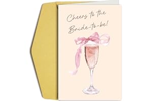 Bridal Shower Card for Bride To Be, Funny Engagement Card for Her, Wedding Congratulations Cards for Friend Family, Cheers To