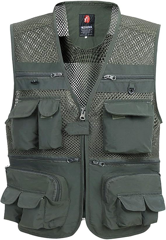Mieuid Men's Outdoor Vest Hunting Vest with Pockets Safari Vest