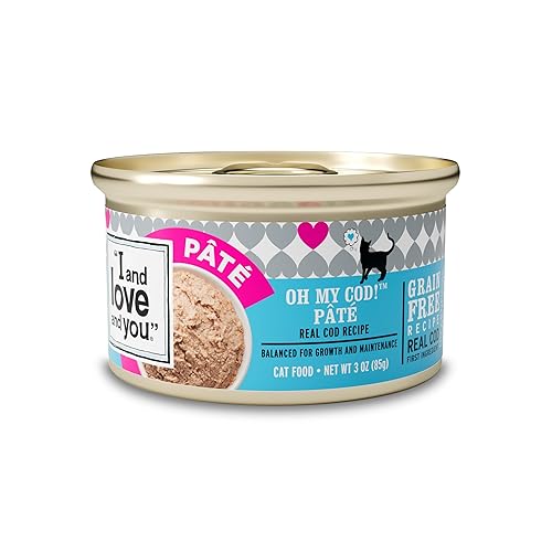 I and love and you Wet Cat Food - Oh My Cod Pâté - Cod Recipe, Grain Free, Filler Free, 3oz Pack of 24 Cans