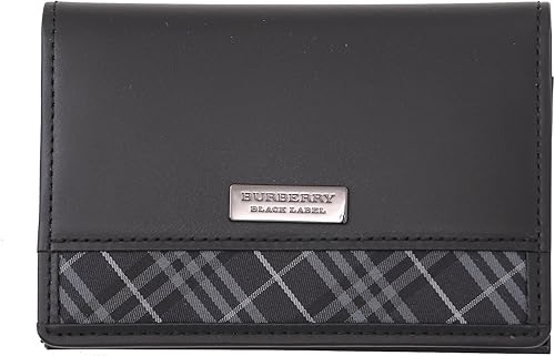 Amazon バーバリーブラックレーベル Burberry Black Label チェックデザインロゴプレート付きレザー名刺入れ ブラック D1212 601 58 不明 シューズ バッグ