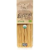 Morelli Italian Bucatini Organic Pasta Noodles - 17.6 oz | Organic durum wheat pasta. Hollow tube noodles. Cooks evenly, holds sauce well. Ideal for classic Bucatini all&rsquo;Amatriciana.