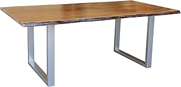 Table A Manger 220x100cm Fer Et Bois Massif D Acacia Laque Noisette Freeform 2 04 Amazon Fr Cuisine Maison