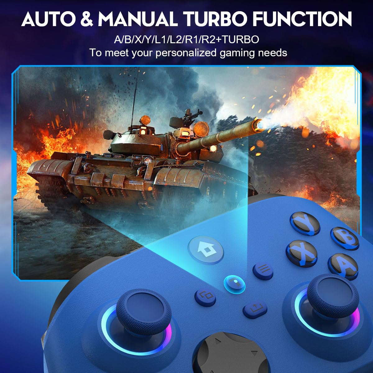 Choopp Xbox Controller, 2.4GHz Wireless Xbox Controller, Xbox One Controller with 1000mAh Battery, Programmable, Turbo Function, 4 Lighting Modes, for Xbox Series X|S, Xbox One X|S, Xbox One, PC