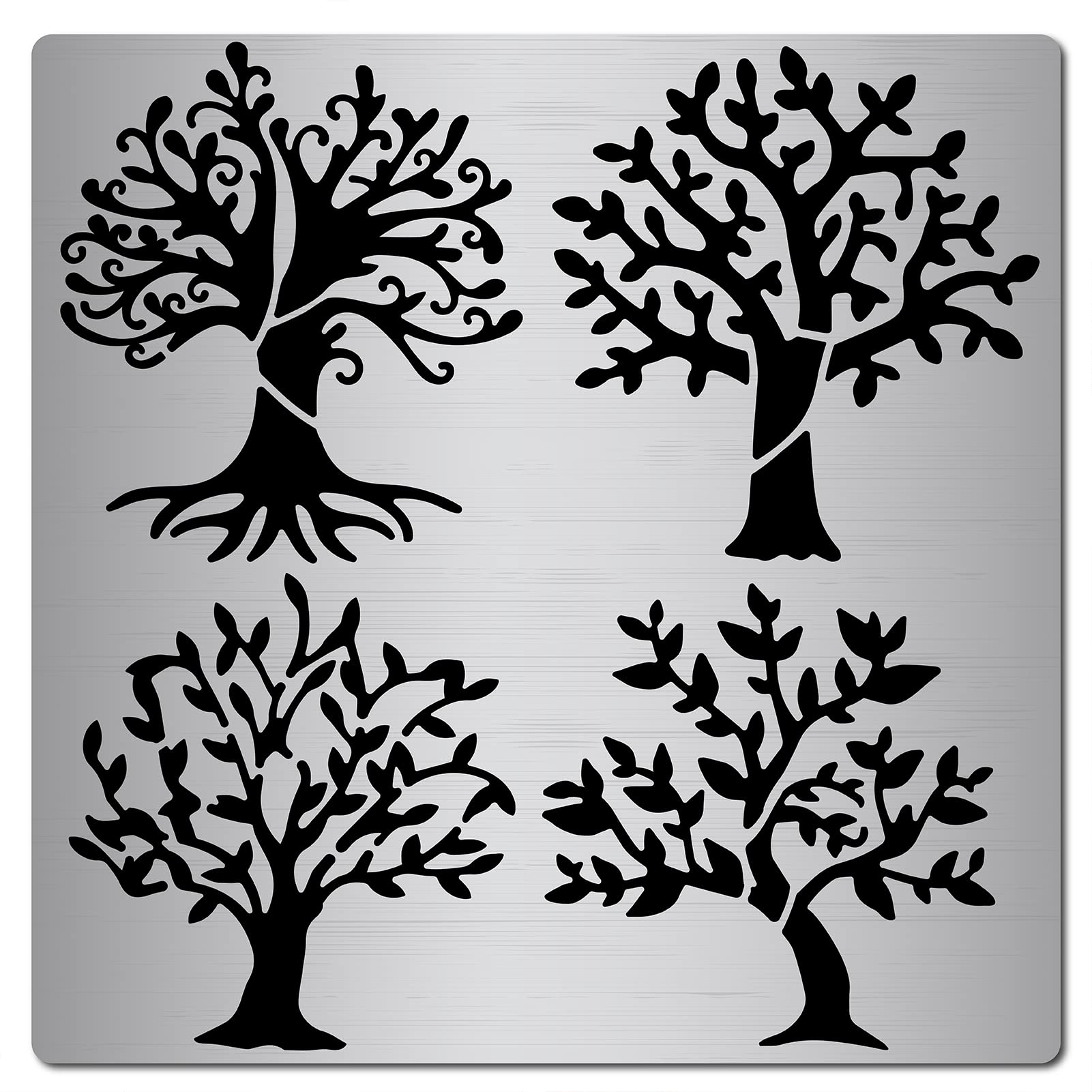 GORGECRAFT 6.3 Inch Tree of Life Metal Stencil Leaves Stencils Stainless Steel Leaf Painting Reusable Templates Journal Tool for Painting on Wood, Wood Burning, Pyrography and Engraving