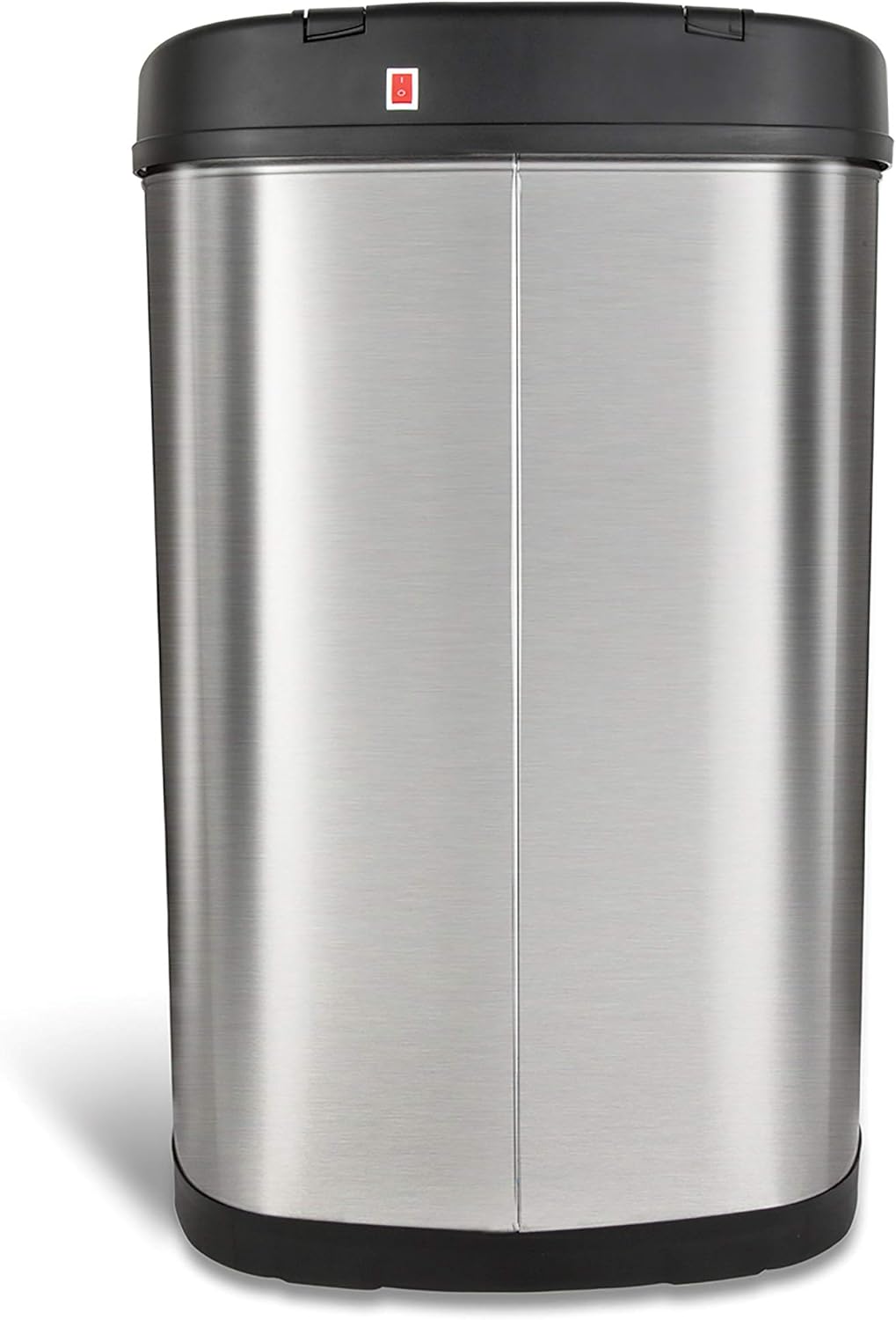 Ninestars DZT-50-13 Automatic Touchless Motion Sensor Oval Trash Can with Black Top, 13 gallon/50 L, Stainless Steel: Home & Kitchen