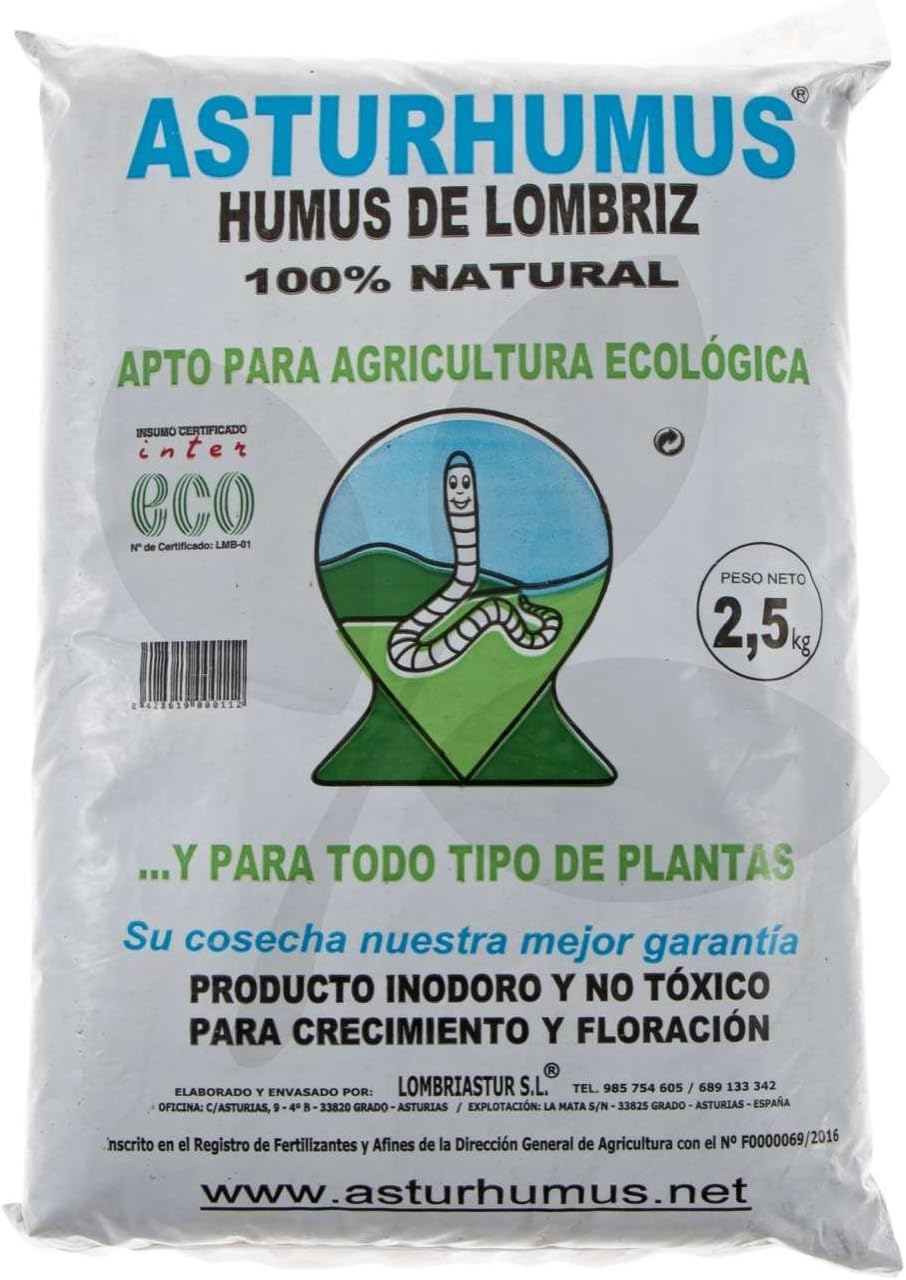 Humus de Lombriz Asturhumus 100% Ecológico - 2, 5 kg: Amazon.es ...