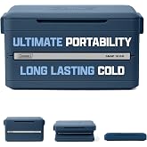 Coleman Snap 'N Go Collapsible Hard Cooler, Sapphire Blue, 35-Quart | Collapsible Hard-Sided Cooler, 64 Can Capacity, 48 Hours Cold, Quick Setup in Under 10 Seconds, Removable Waterproof Liner