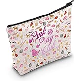 WCGXKO Music Lover Gift Pink Makeup Bag Singer Fans Gift Song Lyrics Music Concert Travel Cosmetic Pouch (Pink Bag)
