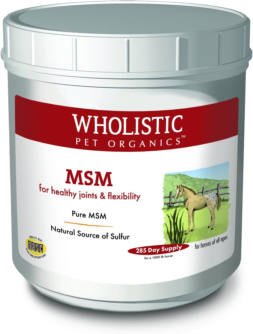 Wholistic Pet Organics Equine MSM: Equine MSM Powder - Organic Horse MSM - MSM Horse Supplement for Joint Health, Natural Joint Pain Relief, Mobility Support, Digestion and Inflammation