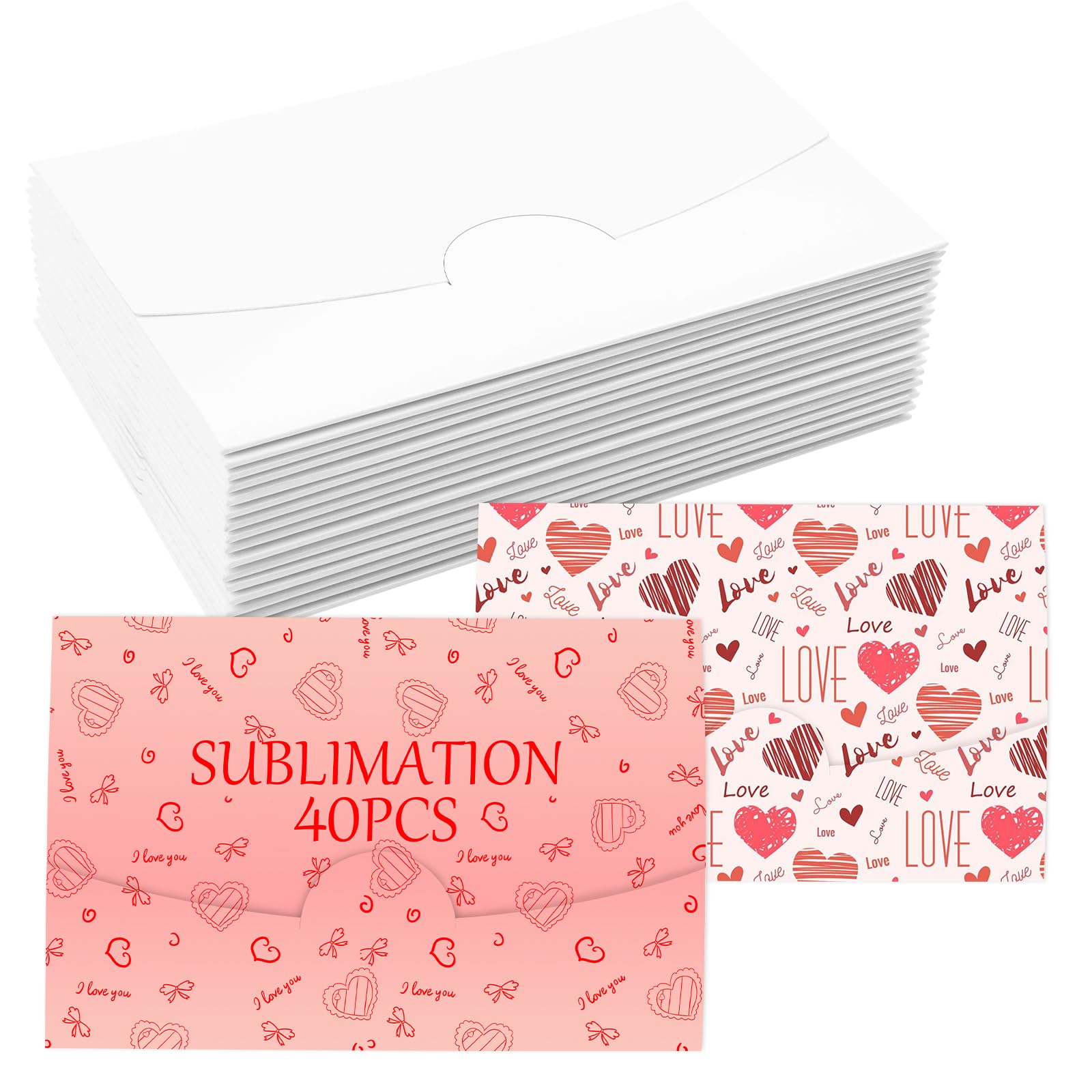 Photo 1 of 40PCS Sublimation Gift Card Envelopes, 4.1'' x 2.7'' Mini Envelopes, Double Sided Printable Sublimation Envelopes Blank for Gift Cards and Business Cards