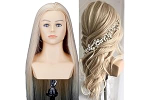 HAIRWAY Female Mannequin Head with Hair with Shoulders 24 Inch 100% Real Hair Manikin Training Doll Head Styling for Cosmetology Hairdresser Barber Practicing (613 Blonde)