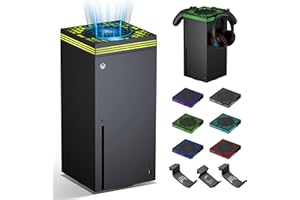 RGB Cooling Fan for Xbox Series X with Dust Filter & 3 Controller and Headset Holders, ZAONOOL Fan Cooling System with 13 LED Light Modes, High Speed Top Dust Proof Cooler Fan for Xbox X Accessories