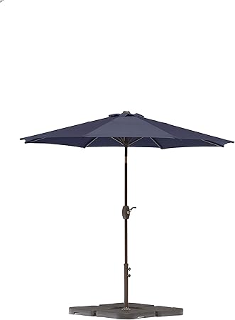 Amazon Com Westin Outdoor Amada 9 Ft Aluminum Patio Umbrella With Tilt Crank Base Not Included Navy Blue Garden Outdoor