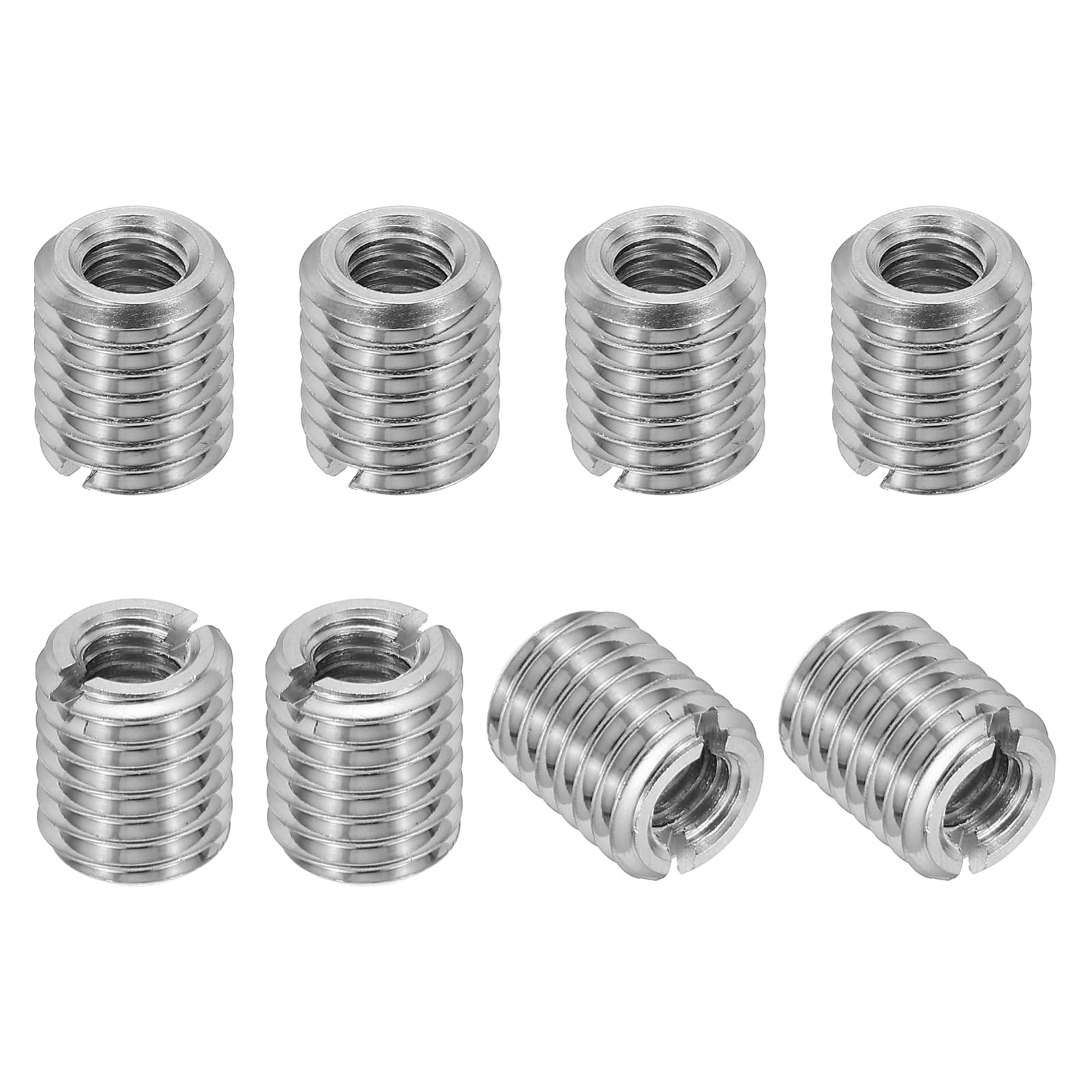 PATIKIL 316 Stainless Steel Thread Adapters Sleeve Reducing Nut, 8 Pcs M10 x 1.5 Male to M6 x 1 Female Repairing Insert Nut Screw Reducer Conversion Fastener 12mm