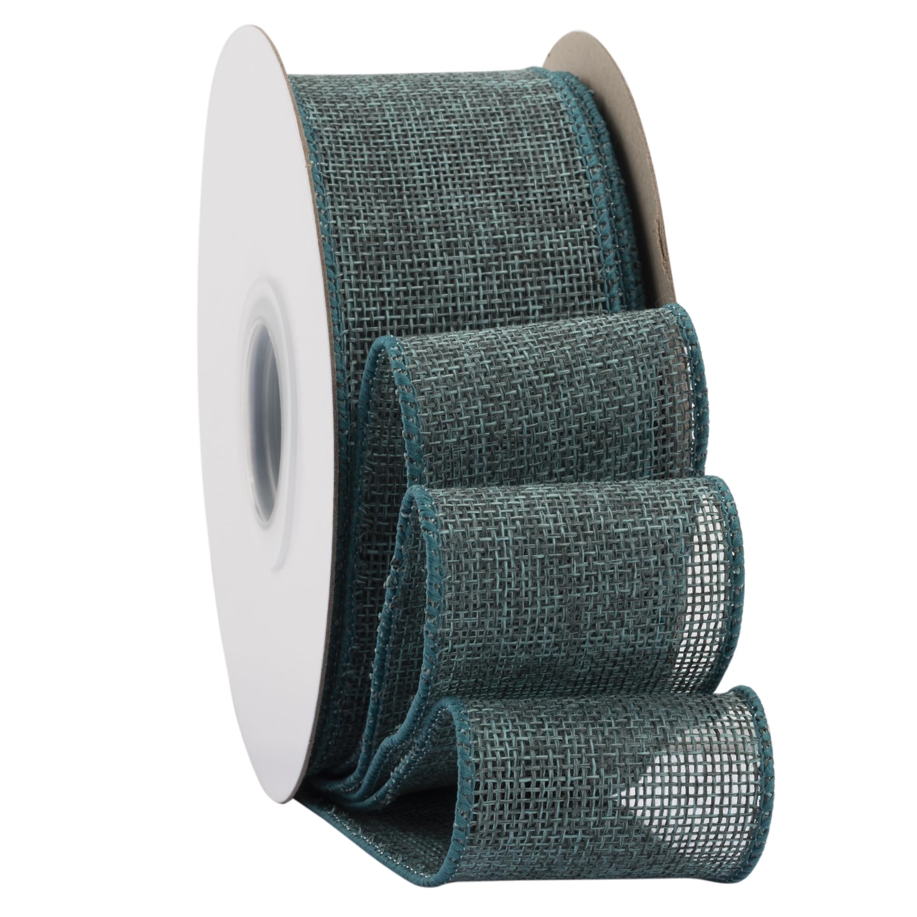 Ribbonitlux Teal Burlap Wired Ribbon, 50mm x 18 Meters, Wired Edge Burlap Ribbon for Gift Wrapping, Big Bow, Wreath, and Christmas Tree Decoration