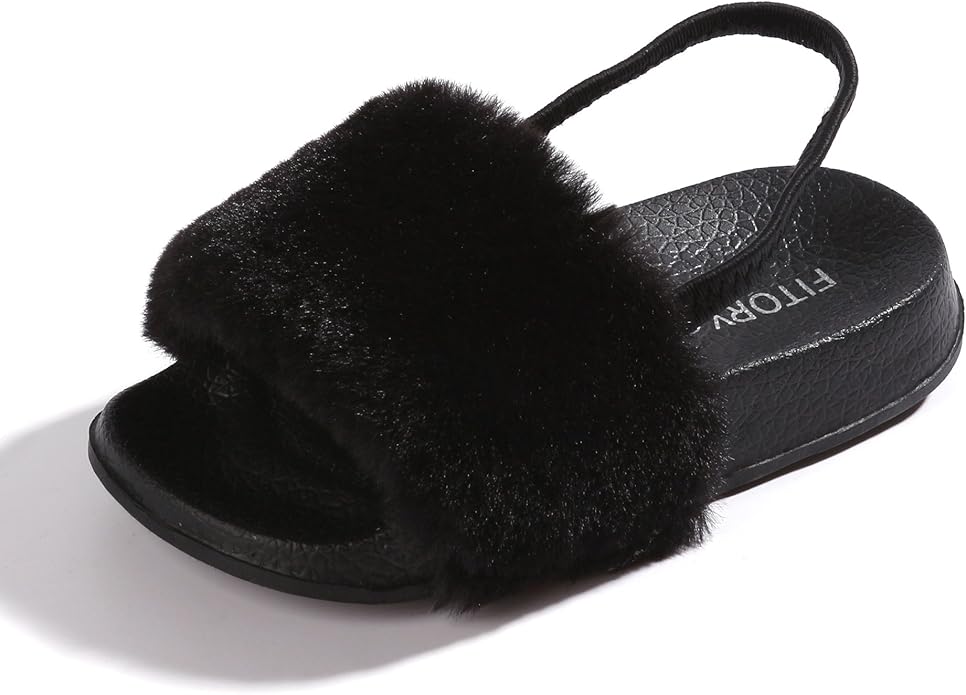baby girl fur sandals