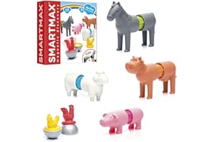 SmartMax My First Farm Animals STEM Magnetic Discovery Building Set with Soft Animals for Ages 1-5