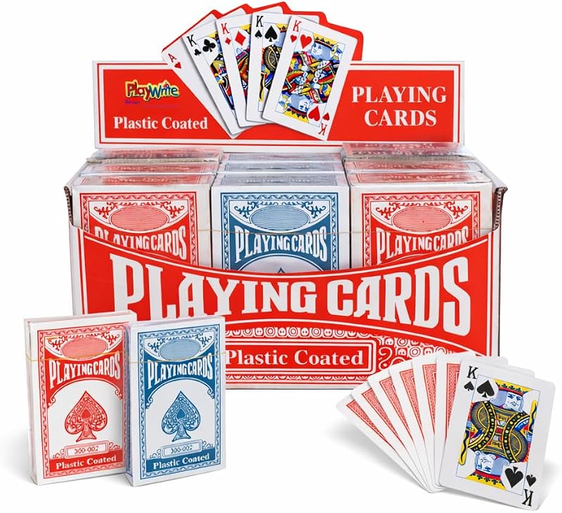 Playwrite 12 Deck Value Pack Playing Cards Plastic Coated Poker Size