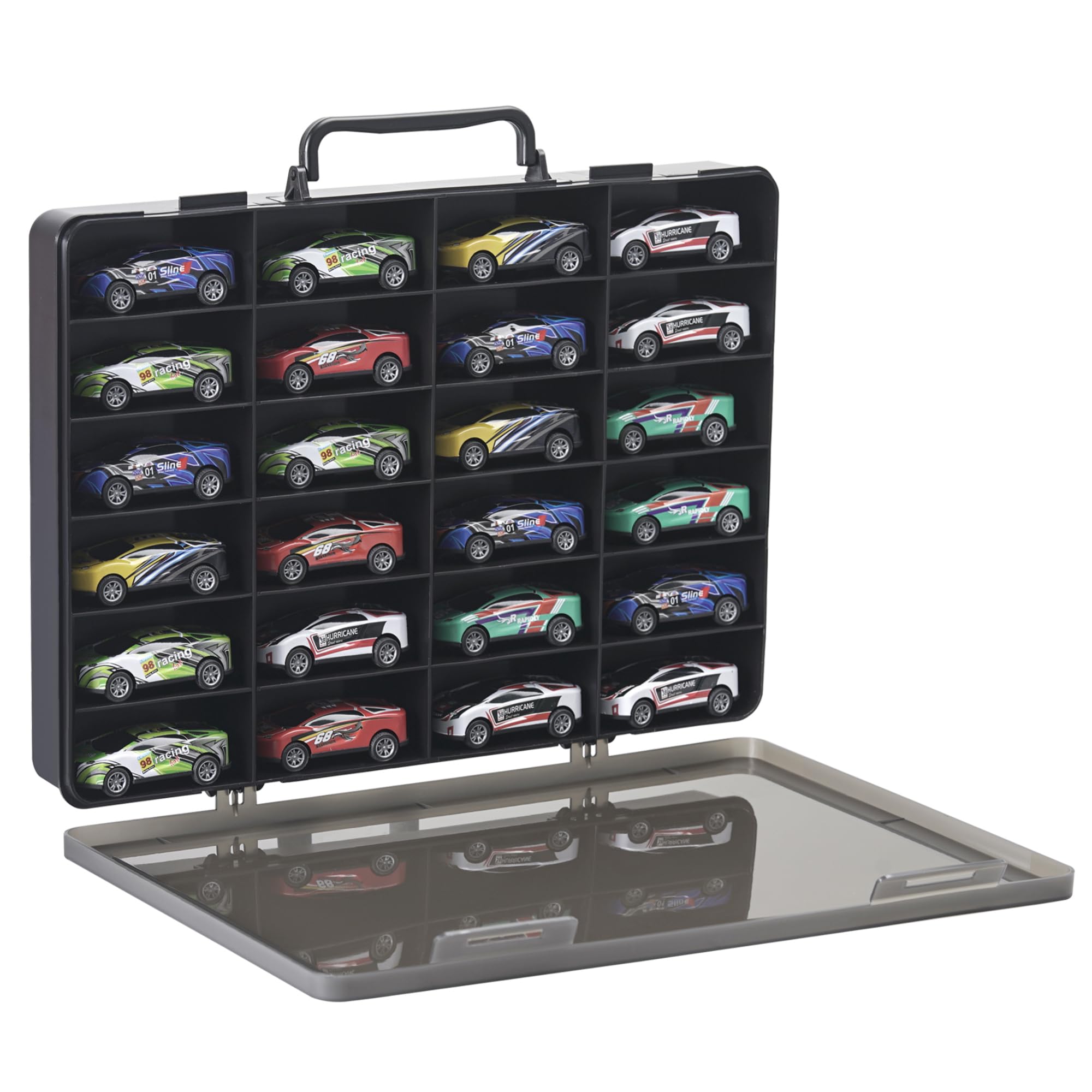 Risou Black Toy Storage Box - 24 Compartments - 14.2 x 10.2 x 2 inches - Simple, Functional - For Toys, Toy Transport