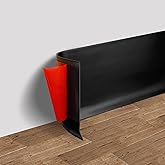 Vinyl Wall Base Baseboard Molding Trim 4" Flexible Self Adhesive Rubber Wall Base Moulding Trim Peel and Stick Design, 4 Inch x 20 Feet, Black