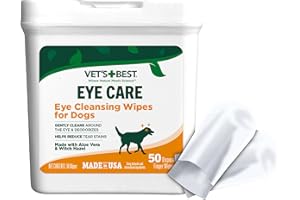 Vet's Best Eye Cleansing Wipes for Dogs, Gentle Tear Stain Remover For Dogs, Eye Wipes for Dogs with Aloe Vera & Witch Hazel 