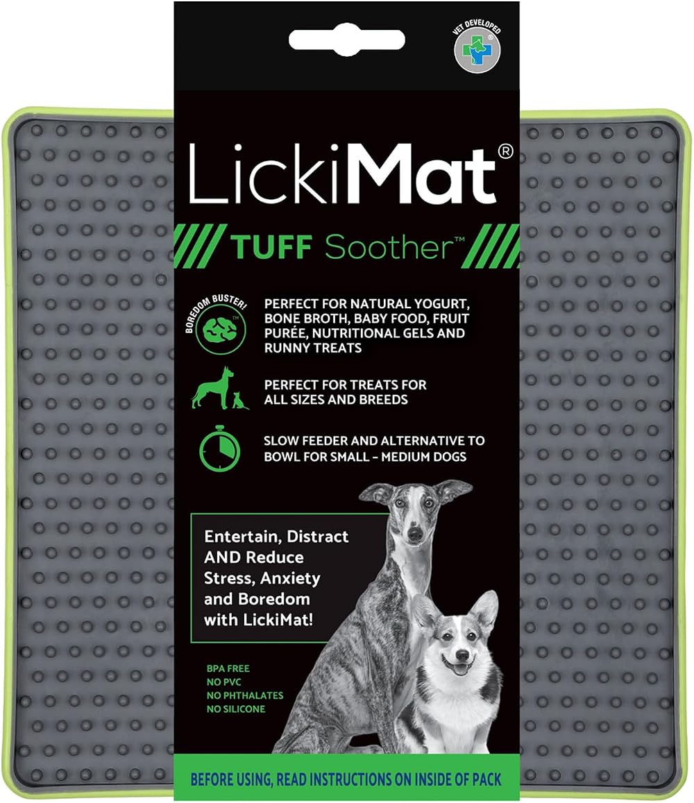 LICKIMAT Lickimat Tuff Heavy-Duty Soother Green Dog Slow Feeder