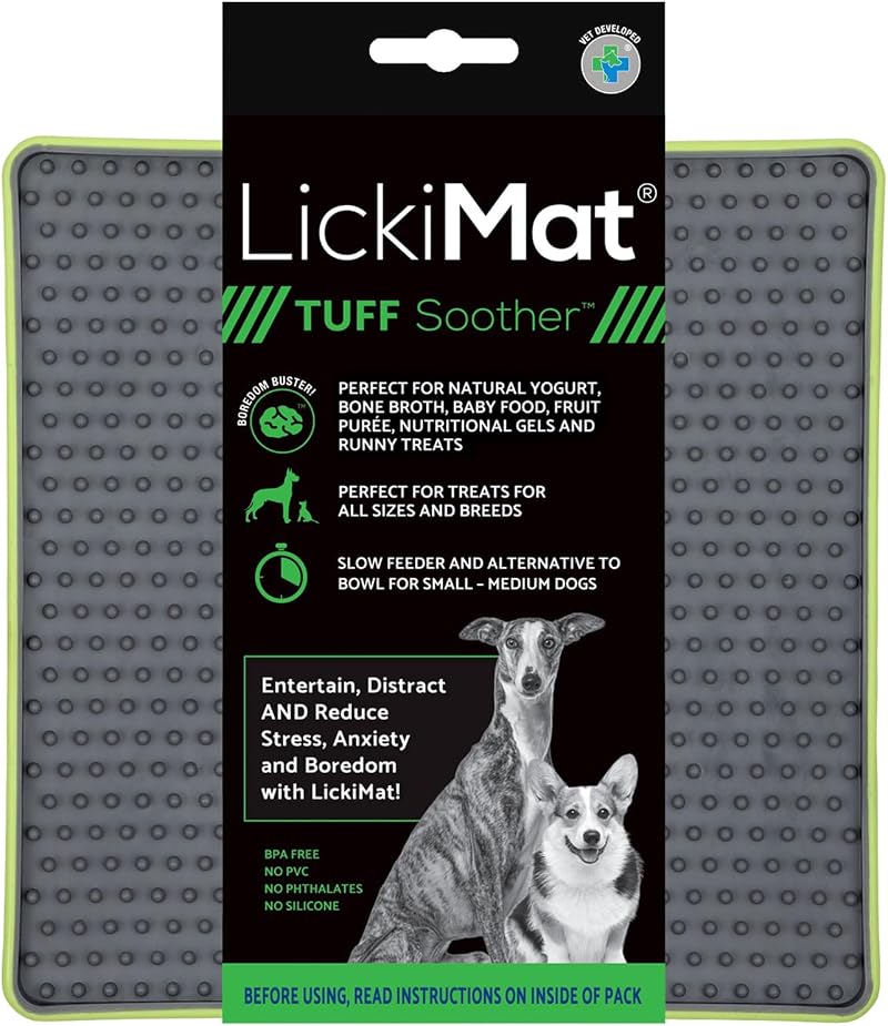 LICKIMAT Lickimat Tuff Heavy-Duty Soother Green Dog Slow Feeder