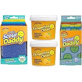 Scrub Daddy Deep Clean Kit - Scour Daddy Scour Pads (3ct), Steel Scrubbing Sponges (2ct) &amp; Tangerine Multi Surface Cleaner (2ct) - Kitchen + Household Cleaning Supplies Pack (7 Pieces Total)