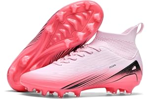 Kikaluo Men's High Top Soccer Shoes AG Long Spikes Men's and Women's High-Top Students Game Sports Training Soccer Cleats Shoes