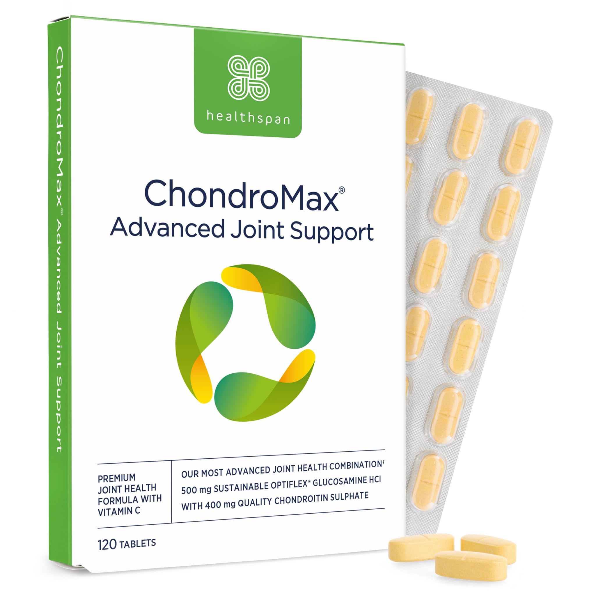 Glucosamine & Chondroitin (120 Tablets, 500mg Glucosamine & 400mg Chondroitin) | Joint & Bone Support | Advanced Joint Support | Vitamin C to Support Joint Cartilage | Sustainably Sourced